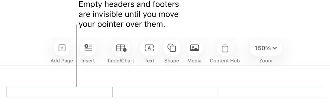 Three header fields above the title of a document.