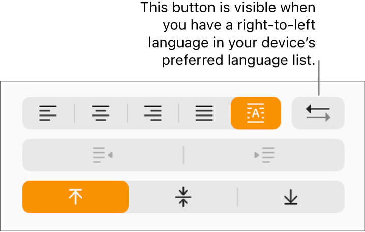 The Paragraph Direction button in the Alignment section of the Format sidebar.