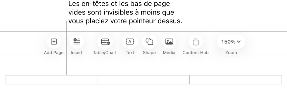 Trois champs d’en-tête au-dessus du titre d’un document.