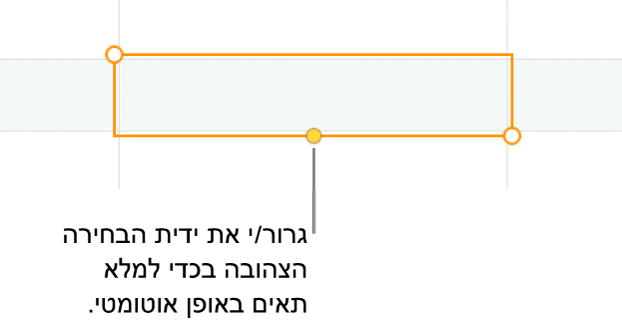 תא נבחר עם ידית צהובה שניתן לגרור כדי למלא תאים באופן אוטומטי.