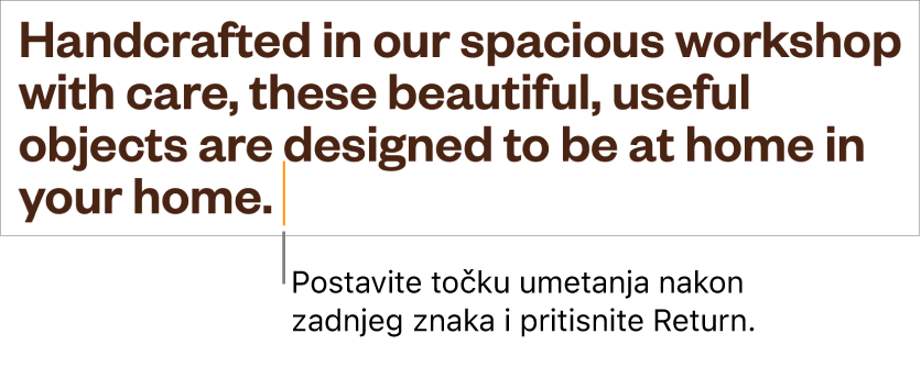 Točka umetanja nalazi se nakon točke u zadnjoj rečenici paragrafa.