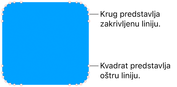 Oblik s točkama koje se mogu uređivati.