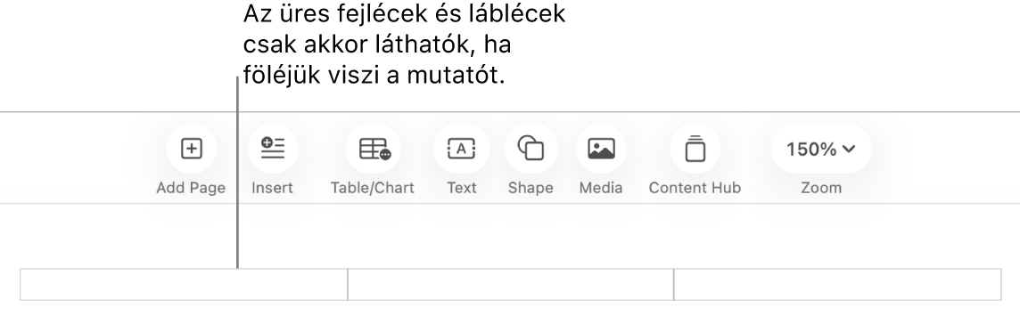 Három fejléc mező a dokumentum címe felett.