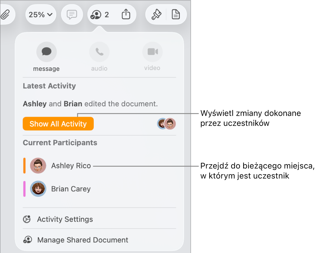 Menu współpracy z wymienionymi dwoma aktualnymi uczestnikami.
