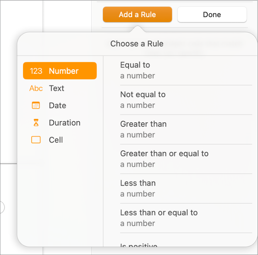 Przyciski tworzenia reguł wyróżniania warunkowego komórek.