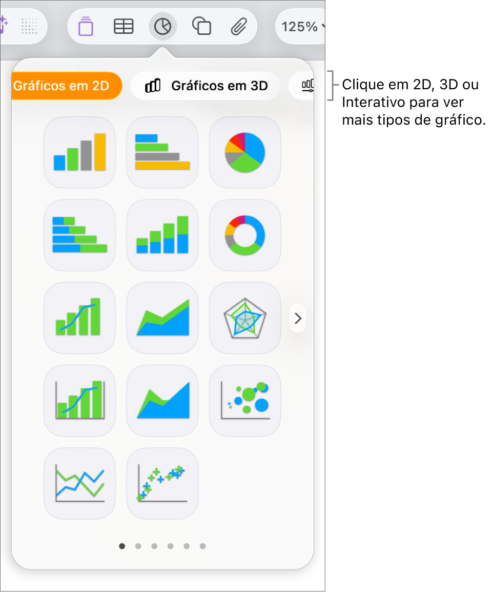 Menu Adicionar gráfico.