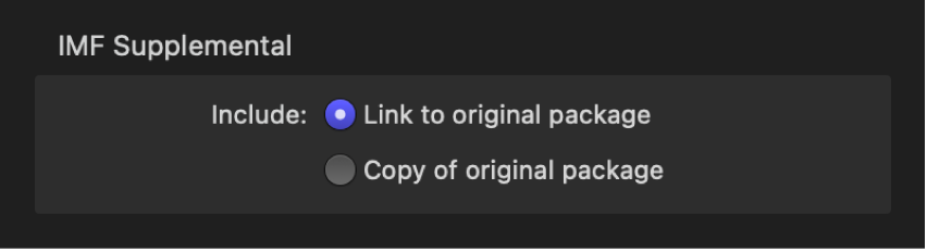 Cuadro de diálogo con la propiedad “IMF complementario” del paquete IMF.
