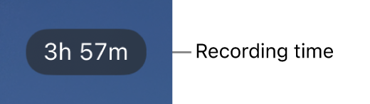 Una cámara que muestra el tiempo de grabación restante.