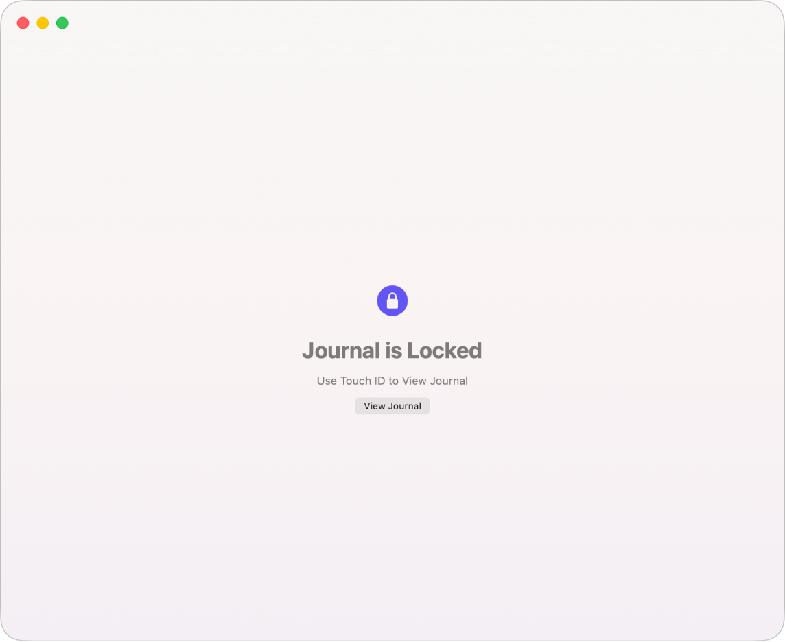 「日記」App 中的畫面,提示你使用 Touch ID 解鎖日記。
