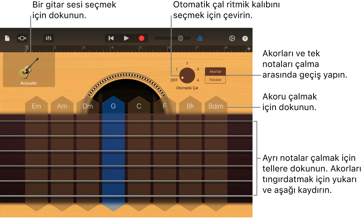 Gitar Dokunmatik Müzik Aleti