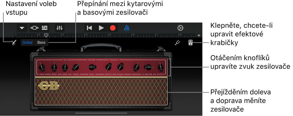 Dotykový nástroj Kytarový aparát