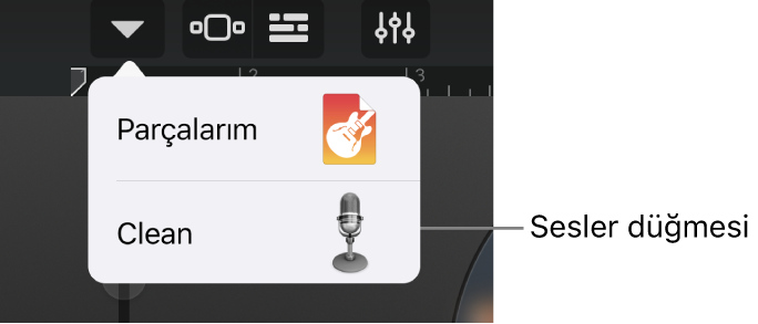 Stüdyo Görünümü Sesler düğmesi