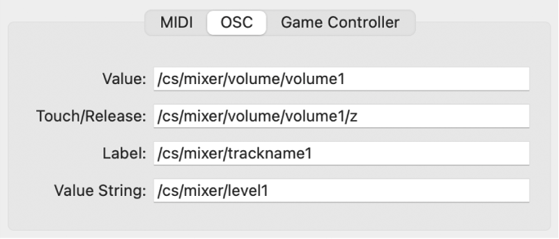Figure. OSC parameters in Expert view.