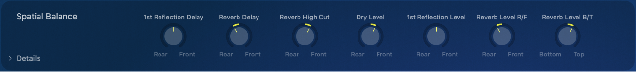 Figure. The Quantec Room Simulator macro controls in the YardStick.