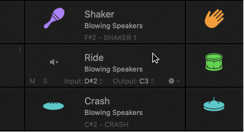 Ilustración. Drum Machine Designer con un pad seleccionado y sus parámetros.