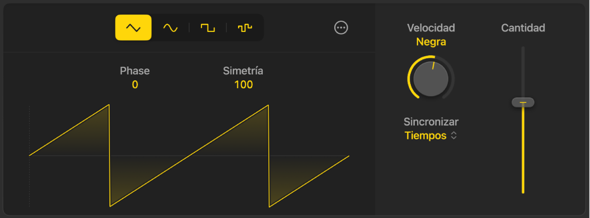 Ilustración. Ajustes de LFO en el editor de Session Player.