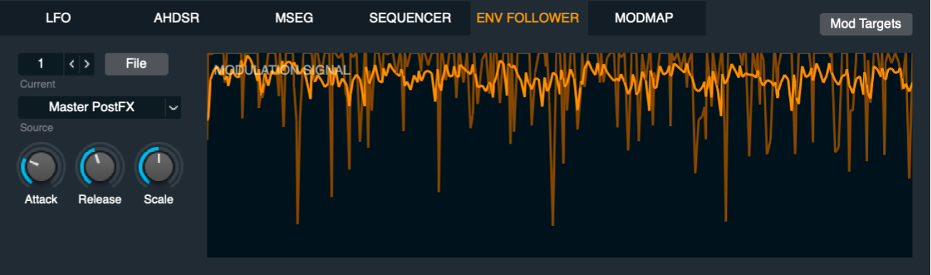 図。「Env Follower」コントロールパネル。
