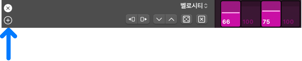 하위 행 추가 버튼을 표시하는 하위 행 헤더.