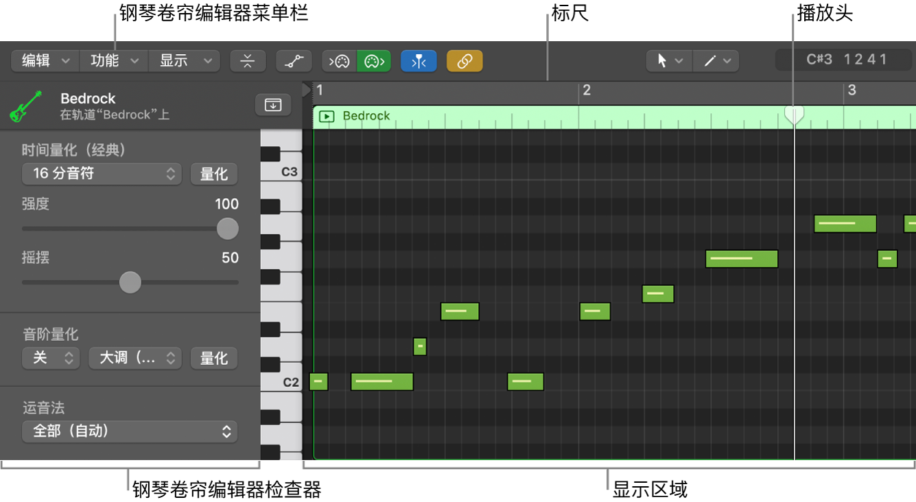 图。钢琴卷帘编辑器。
