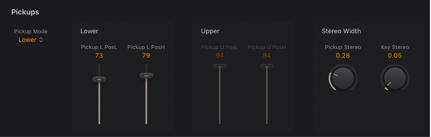 Abbildung. Vintage Clav Pickup-Parameter