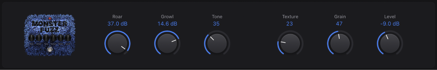 Ilustración. Ventana del stompbox Monster Fuzz.