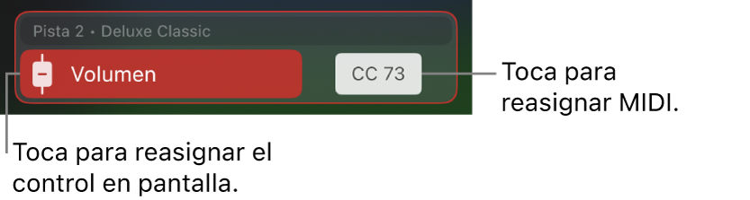 Ilustración. Reasignar un control de la fila de controles.
