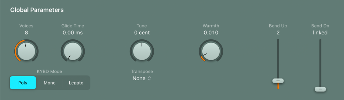 Figure. Paramètres globaux.
