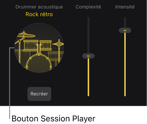 Figure. Bouton Session Player dans l’éditeur de Session Player.