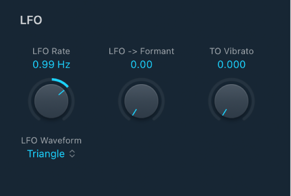 Figure. Paramètres LFO de l’EVOC 20 TrackOscillator.