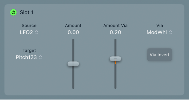 図。ES2のMod Matrixスロット1。