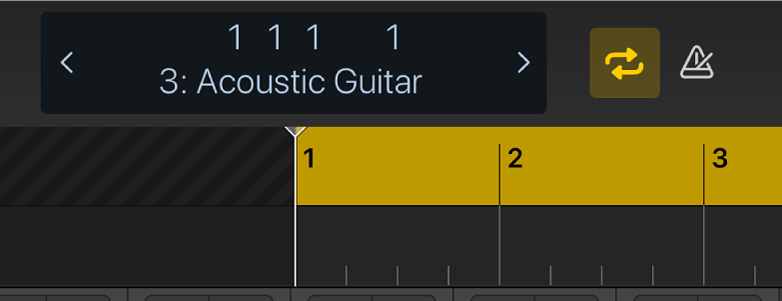 그림. 제어 막대 디스플레이 하단의 사이클 영역.