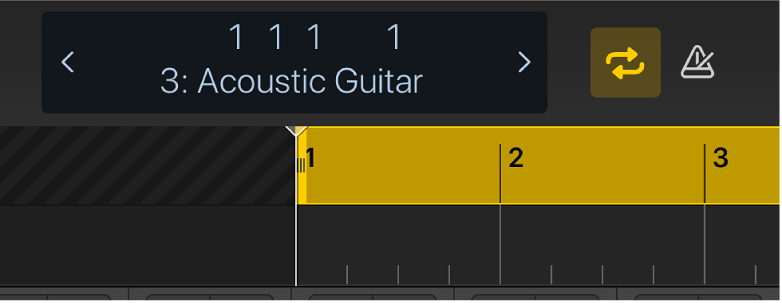 그림. 제어 막대 디스플레이 하단의 사이클 영역.