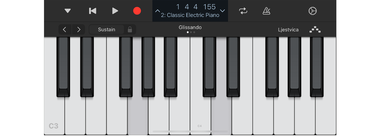 Logic Remote prikazuje reprodukciju projekta.
