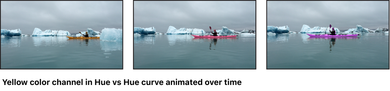 Canvas mit einer Farbtonänderung im Zeitverlauf