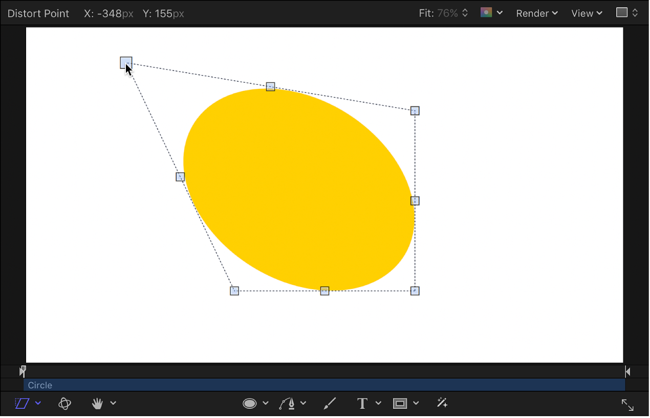Canvas showing an object being distorted