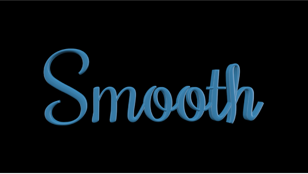 Calque de peinture lisse appliqué à du texte 3D dans le canevas