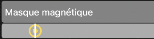 Barre de masques magnétiques avec une plage d’images d’analyse
