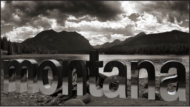 Texte 3D dans le canevas après l’application d’une image personnalisée