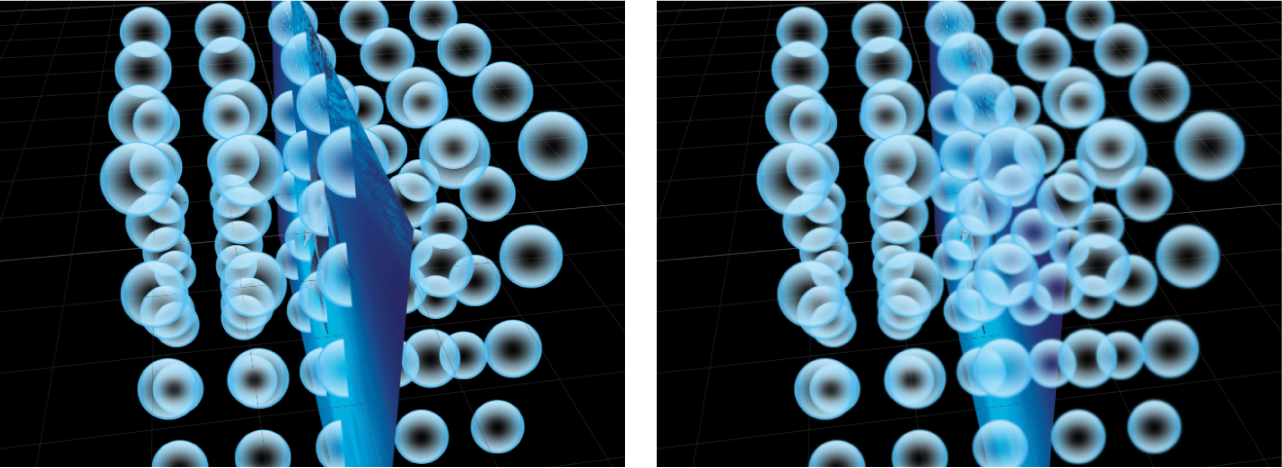 Canevas affichant un réplicateur 3D avant et après le tramage