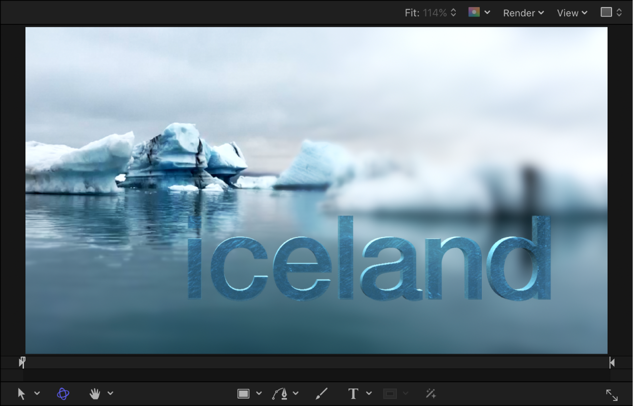 显示应用了灯光样式的 3D 文本的画布。
