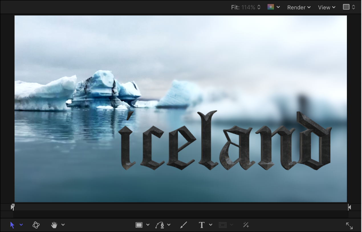 显示应用了样式的 3D 文本的画布。