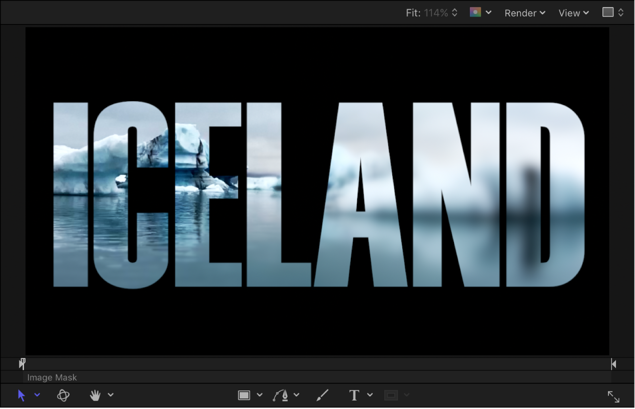 显示完成的图像蒙版的画布