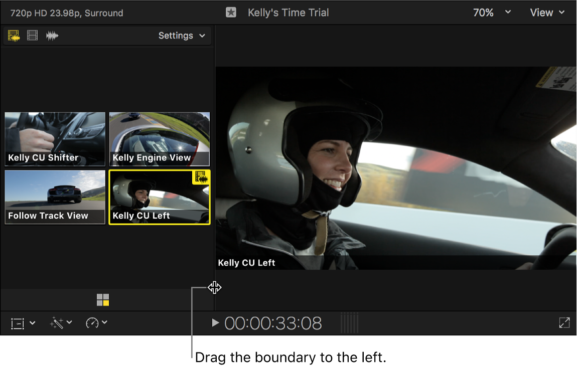 显示较大检视器的角度检视器