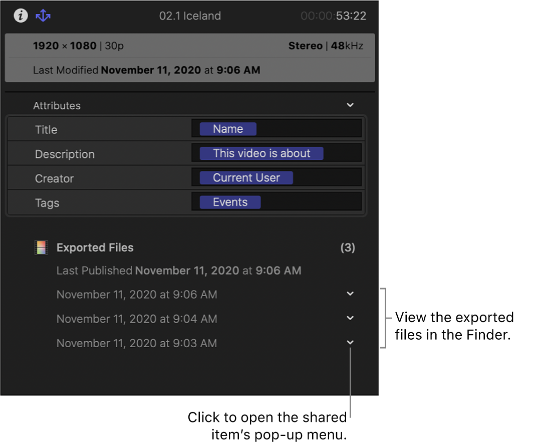 共享检查器显示有关所选项目共享位置的信息