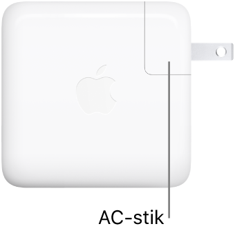 USB-C-strømforsyningen på 70 W.