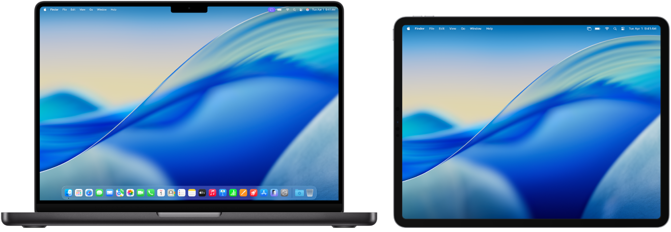 MacBook Pro dan iPad berdampingan.