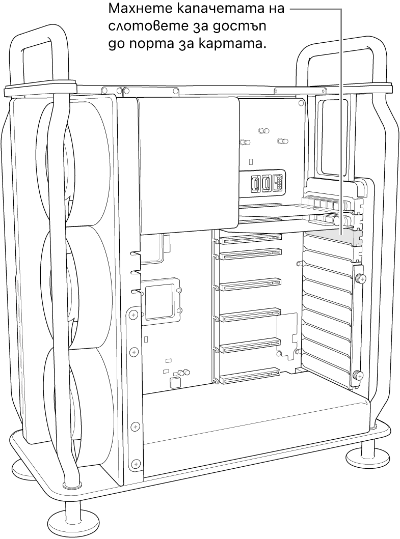 Изваждане на капаците на слотовете.