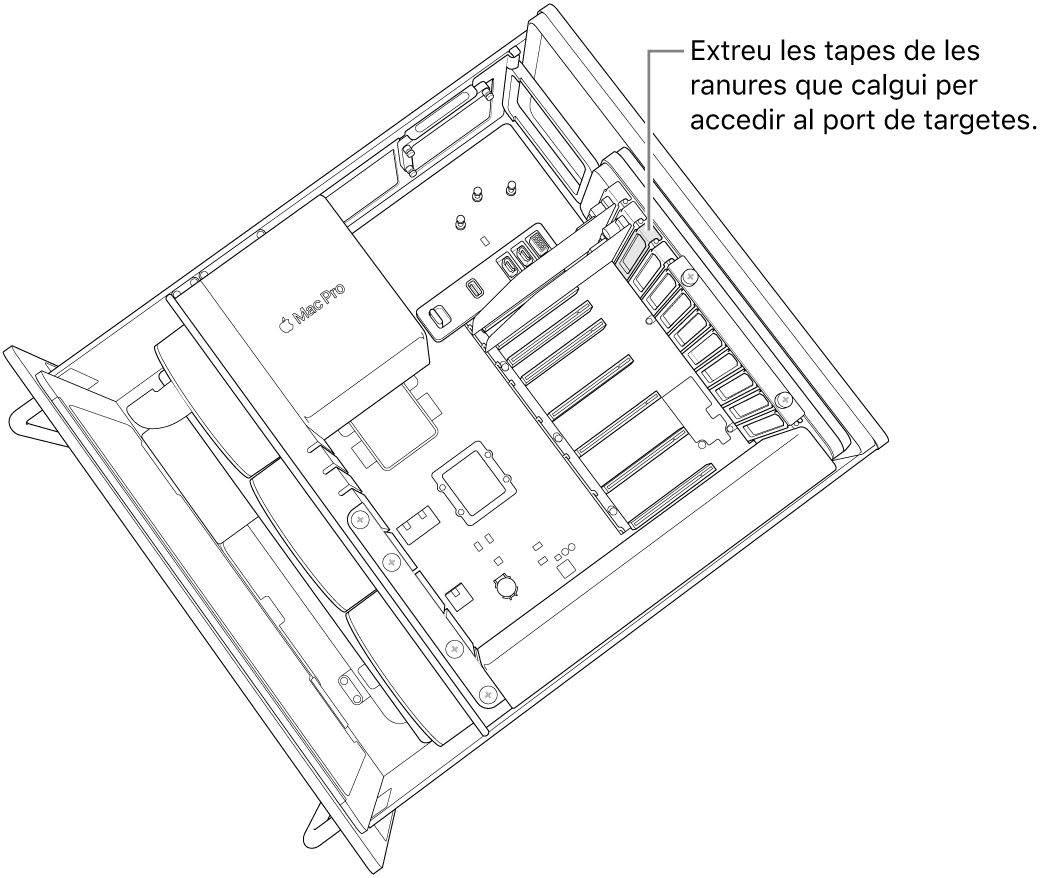 S’està retirant la coberta d’una ranura.