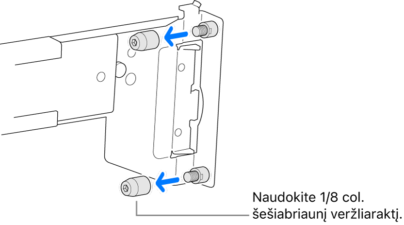 Skersinis, tvirtinamas prie apvalių skylučių rėmo.