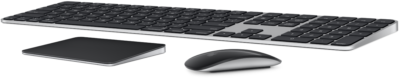 Klávesnica Magic Keyboard s Touch ID a Numerická klávesnica, Magic Trackpad a Magic Mouse.